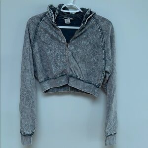 Hard Tail Crop Double Zip Double Hoodie - Mineral Wash 11